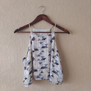 Chance Women's Large Crop Tank Top Pastel Geometric Print